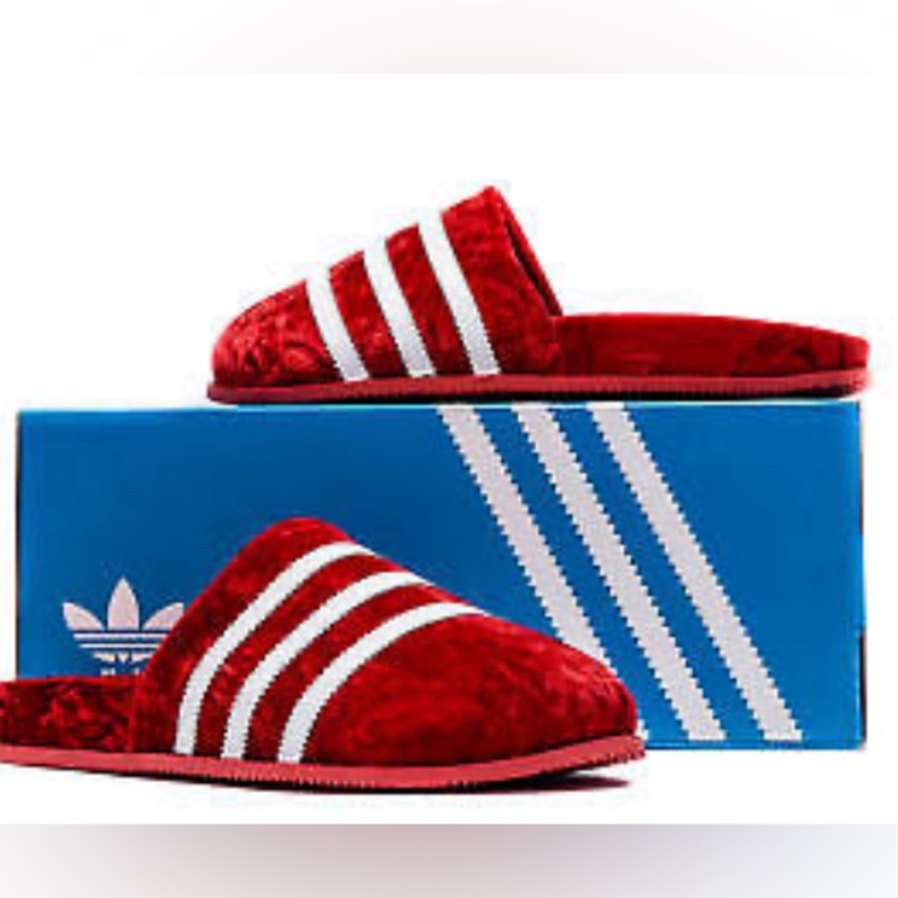 Adidas Adimule Slides Red White Men's- Velvet Clogs